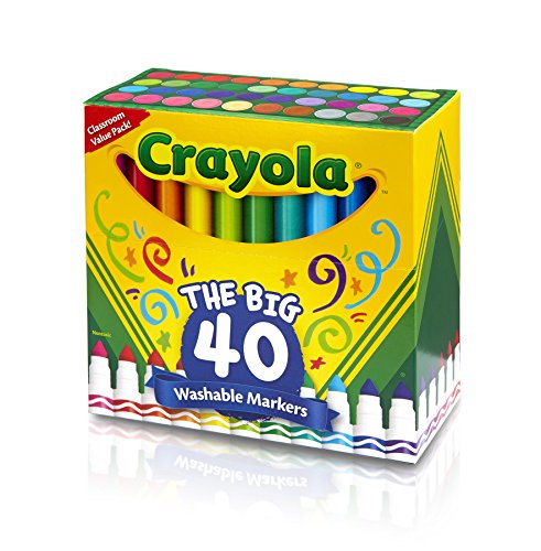 Crayola Ultra Clean Fine Line Washable Markers (40 Count), Colored